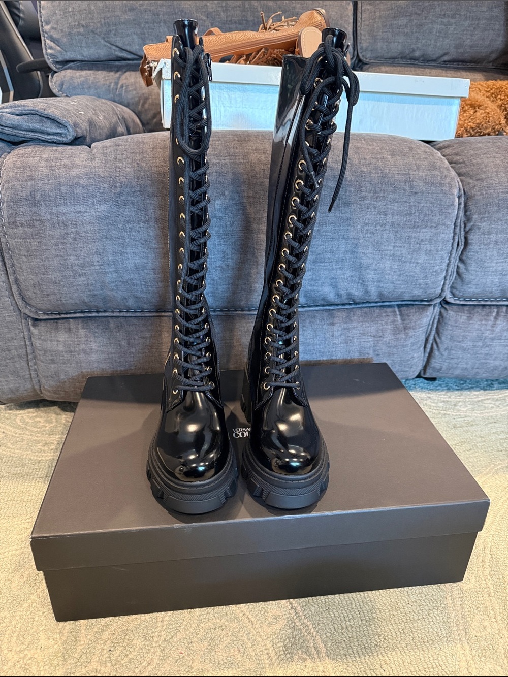 Versace Couture combat boots sz 39